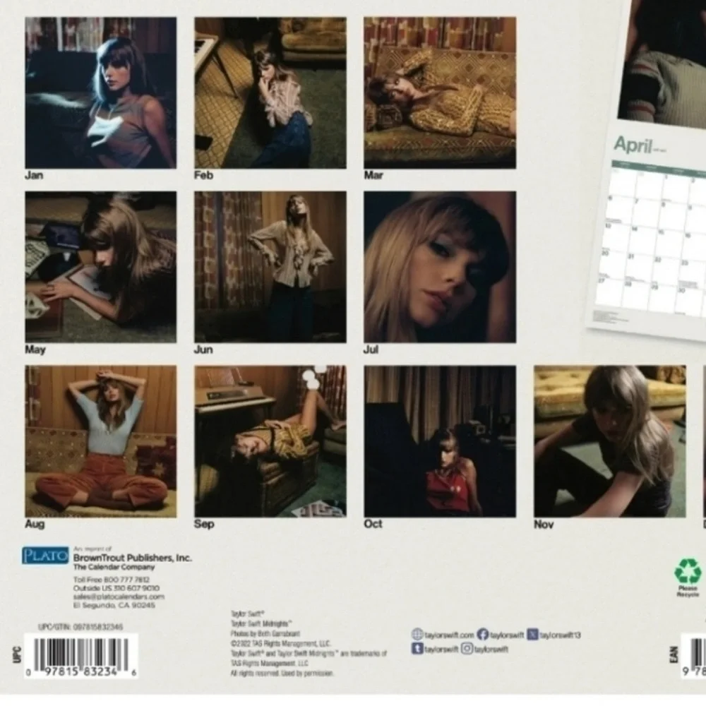 Taylor Swift 2025 18-Month Calendar Jul 24’ to Dec 25’